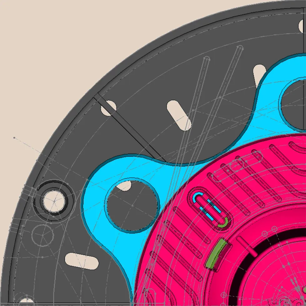 Kwadrant met het CAD-model
